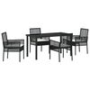 vidaXL Ensemble de salle &agrave; manger pour jardin 5 pc Noir polyrotin
