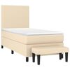 vidaXL Sommier &agrave; lattes de lit et matelas Cr&egrave;me 90x190 cm Tissu