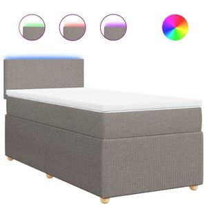 vidaXL Sommier &agrave; lattes de lit avec matelas Taupe 80x200 cm Tissu
