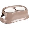 FLAMINGO Bol &agrave; nourriture Mangi Taupe 2x675 ml