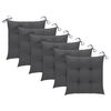 vidaXL Chaises &agrave; manger lot de 6 avec coussins anthracite Teck solide