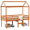 vidaXL Lit haut sans matelas cire marron 90x200 cm bois de pin massif