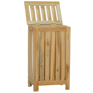 vidaXL Panier &agrave; Linge Naturel Bois de teck massif