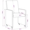 vidaXL Chaises de Salle &agrave; Manger avec Roues 2 pcs Cr&egrave;me Faux cuir