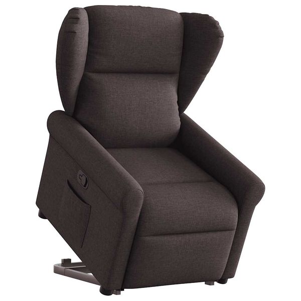 vidaXL Fauteuil inclinable marron fonc&eacute; tissu
