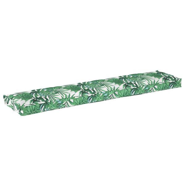 vidaXL Coussin de palette Floral Motif Feuille Verte 180 x 40 x 8 cm
