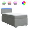vidaXL Sommier &agrave; lattes de lit et matelas Gris clair 90x190 cm Tissu