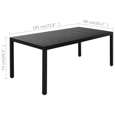 vidaXL Ensemble à manger de jardin 9 pcs noir