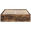 vidaXL Cadre de lit sans matelas ch&ecirc;ne fum&eacute; 135x190 cm