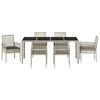 vidaXL Ensemble de salle &agrave; manger pour jardin 7 pcs Gris clair