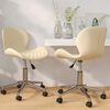vidaXL Chaises pivotantes &agrave; manger lot de 2 Cr&egrave;me Velours