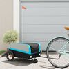 vidaXL Remorque de v&eacute;lo noir et bleu 30 kg fer