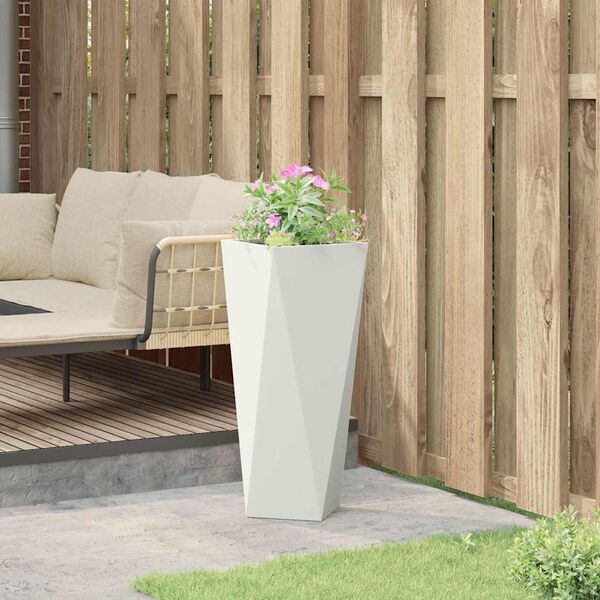 vidaXL Jardini&egrave;re Blanc 30 x 30 x 75 cm Acier