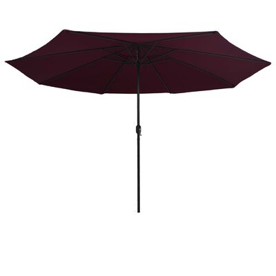 vidaXL Parasol de jardin avec mât en métal 390 cm rouge bordeaux