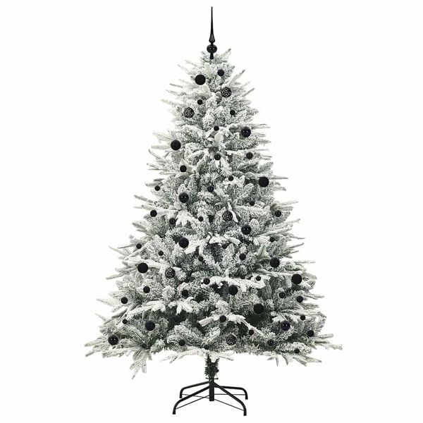 vidaXL Arbre de No&euml;l artificiel pr&eacute;-&eacute;clair&eacute; avec ensemble de boules