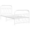 vidaXL Cadre de lit m&eacute;tal sans matelas avec pied de lit blanc 90x200cm