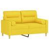 vidaXL Canap&eacute; 2 places avec oreillers jaune clair 120 cm tissu