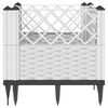 vidaXL Jardini&egrave;re avec piquets blanc 43,5x43,5x43,5 cm PP