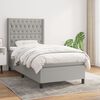 vidaXL Sommier &agrave; lattes de lit avec matelas Gris clair 100x200cm Tissu