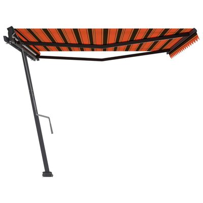 vidaXL Auvent manuel rétractable sur pied 450x350 cm Orange et marron