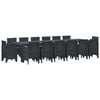 vidaXL Ensemble de salle &agrave; manger pour jardin 15 pc Anthracite