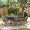 vidaXL Ensemble de salle &agrave; manger pour jardin 9 pcs Gris polyrotin