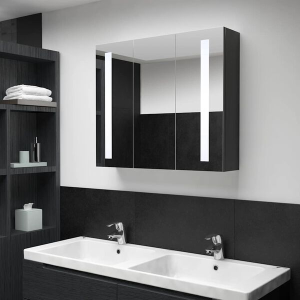 vidaXL Armoire de salle de bain &agrave; miroir LED 89x14x62 cm