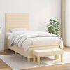 vidaXL Sommier &agrave; lattes de lit avec matelas Cr&egrave;me 80x200 cm Tissu