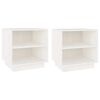vidaXL Tables de chevet 2 pcs Blanc 40x34x40 cm Bois de pin solide
