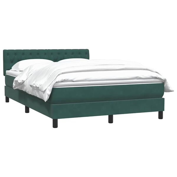 vidaXL Sommier &agrave; lattes de lit et matelas vert fonc&eacute; 140x210cm velours
