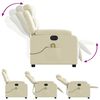 vidaXL Fauteuil de massage inclinable électrique crème similicuir