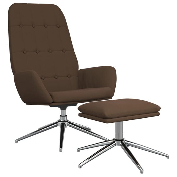 vidaXL Chaise de relaxation avec repose-pied Marron Tissu microfibre