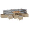 vidaXL Ensemble de canap&eacute; de jardin avec coussin 9 pcs Beige polyrotin