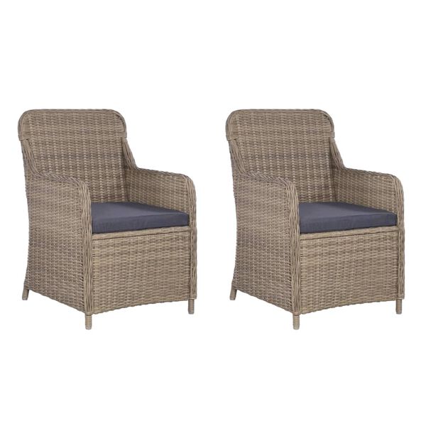 vidaXL Ensemble &agrave; manger de jardin 3 pcs Marron