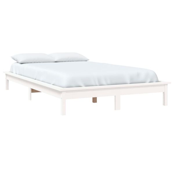 vidaXL Cadre de lit sans matelas blanc 140x200 cm bois massif