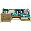 vidaXL Salon de jardin 5 pcs bois de pin impr&eacute;gn&eacute;