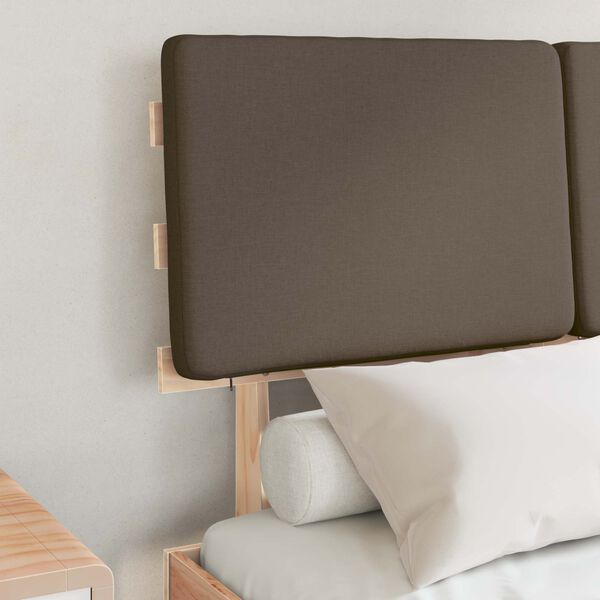 vidaXL Cadre de lit avec t&ecirc;te de lit rembourr&eacute;e Taupe 120 x 200 cm