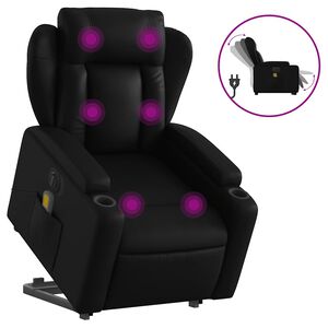 vidaXL Fauteuil inclinable de massage &eacute;lectrique noir similicuir