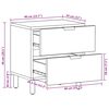 vidaXL Table de chevet noir 40x33x46 cm bois de manguier solide
