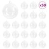 vidaXL Ensemble de Boules de No&euml;l 50 pc Transparent &Oslash; 5 cm Plastique