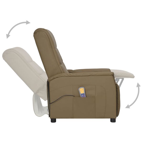 vidaXL Fauteuil de massage Cappuccino Similicuir
