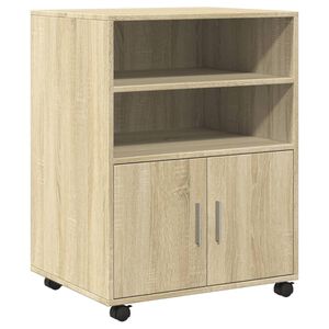 vidaXL Armoire &agrave; roulettes ch&ecirc;ne sonoma 60x48x81 cm bois d'ing&eacute;nierie