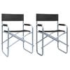 vidaXL Chaises de metteur en sc&egrave;ne lot de 2 Acier Noir