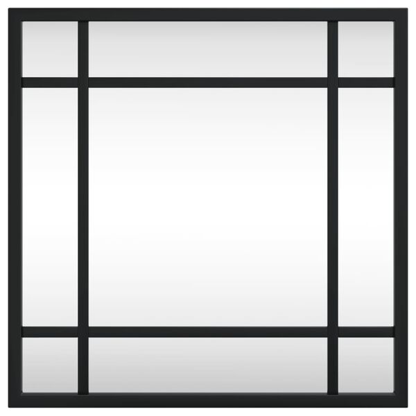 vidaXL Miroir mural noir 30x30 cm carré fer