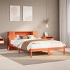 vidaXL Lit biblioth&egrave;que sans matelas cire marron 135x190 cm pin massif