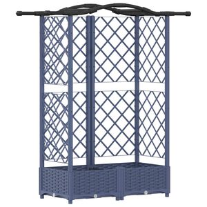 vidaXL Lit &Eacute;lev&eacute; avec Treillis et Toit Gris 124 x 40 x 123 cm PP
