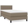 vidaXL Sommier &agrave; lattes de lit avec matelas Taupe 100x200 cm Tissu
