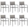 vidaXL Ensemble &agrave; manger de jardin 7 pcs Gris