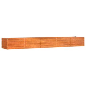 vidaXL Lit sur&eacute;lev&eacute; de jardin rouill&eacute; 400x80x45 cm acier corten