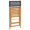 vidaXL Chaises de jardin pliantes lot de 6 noir poly rotin bois massif